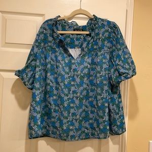 Blue flower blouse